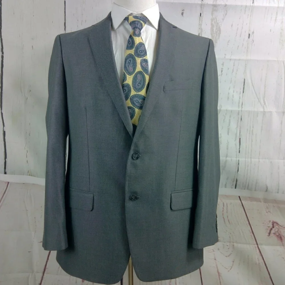 Apt. 9 44R Gray Birdseye Suit Blazer
